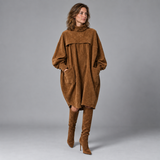Tola – Oversized Turtleneck Midi Dress