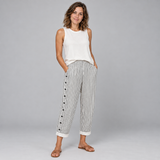 Luna – Striped Button-Front Trousers