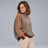 Celia – Herringbone Turtleneck Jumper