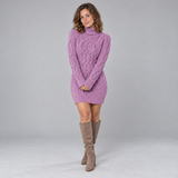 Kaja – Cable-Knit Turtleneck Midi Dress